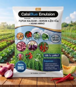 CalsiBlue Emulsion - Pupuk Kalsium Unggul MESH 2500 Larut Air (1KG) - Pencegah Rontok & Penstabil pH